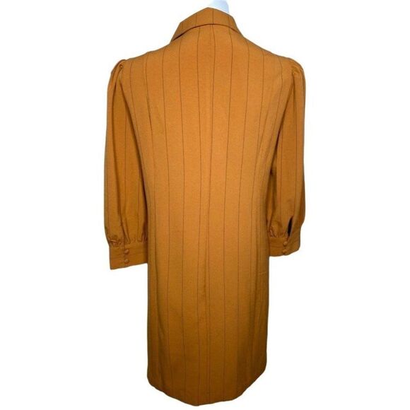 Danielle Bernstein Dress Women's 20W 2X Plus Size Brown Black Pinstripe V-Neck - Picture 2 of 15